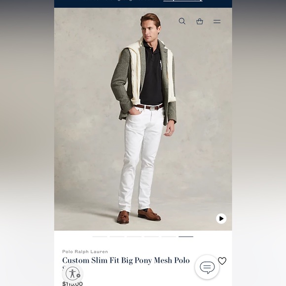 Ralph Lauren Polo NWT big pony collar shirt black gray white navy blue - Picture 2 of 16